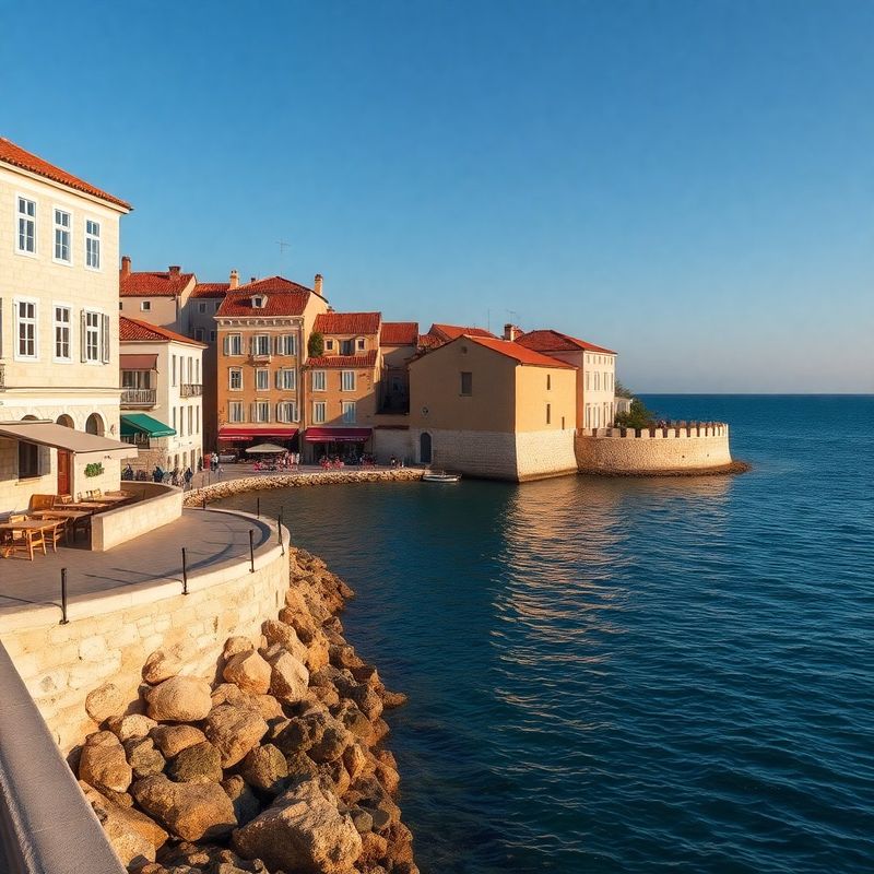 Šibenska obala u zlatnom svjetlu popodneva